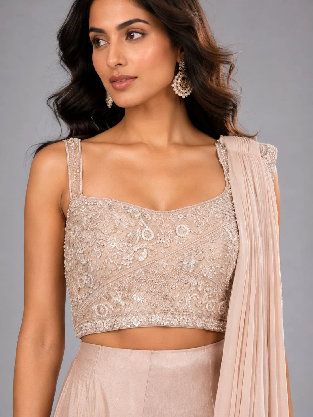 champagne lehenga 