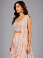 champagne lehenga 