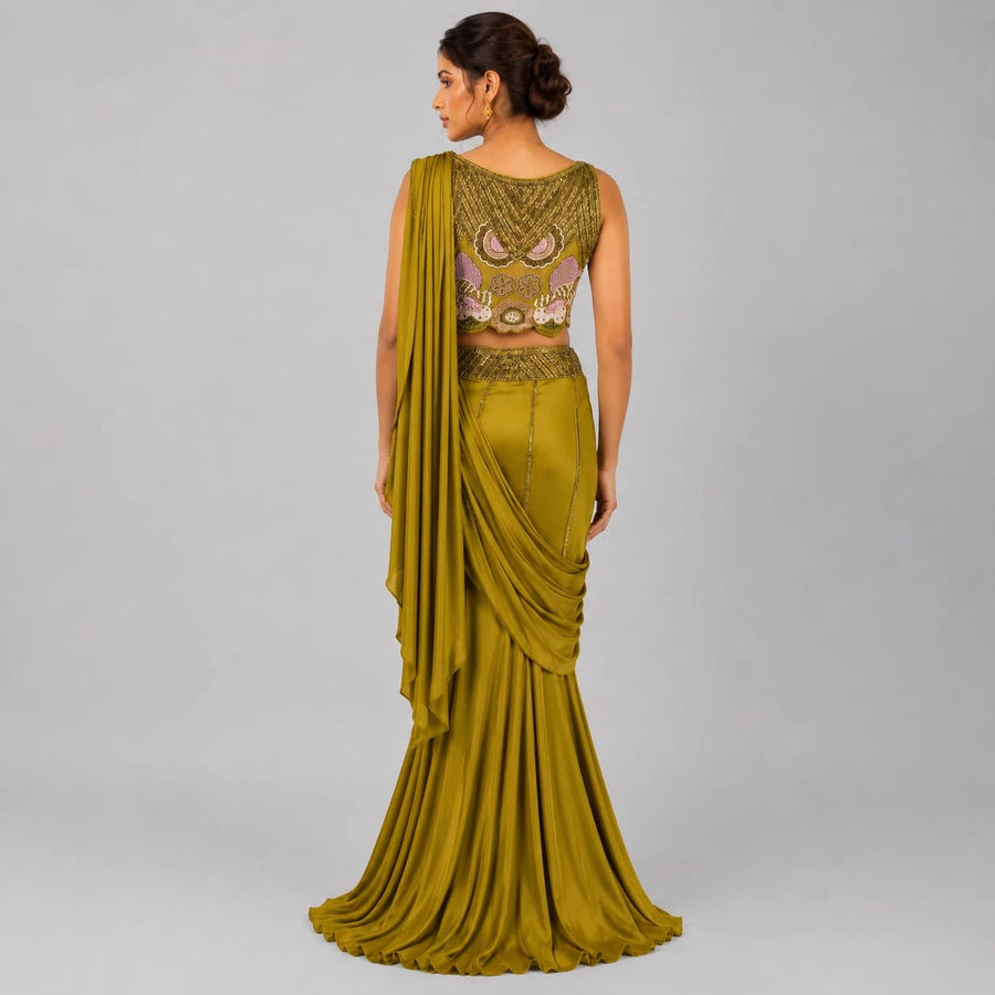 draped lehenga set