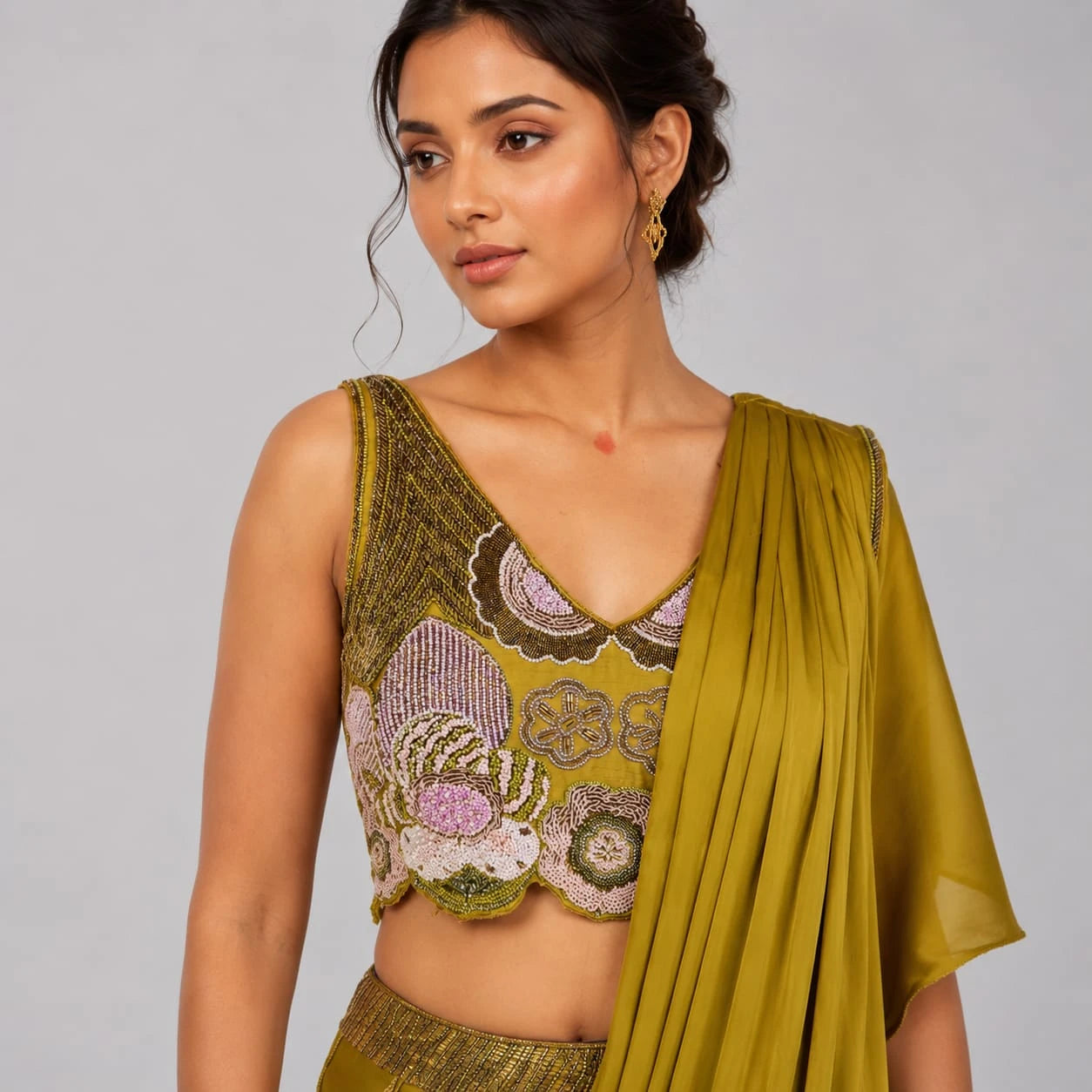 draped lehenga set