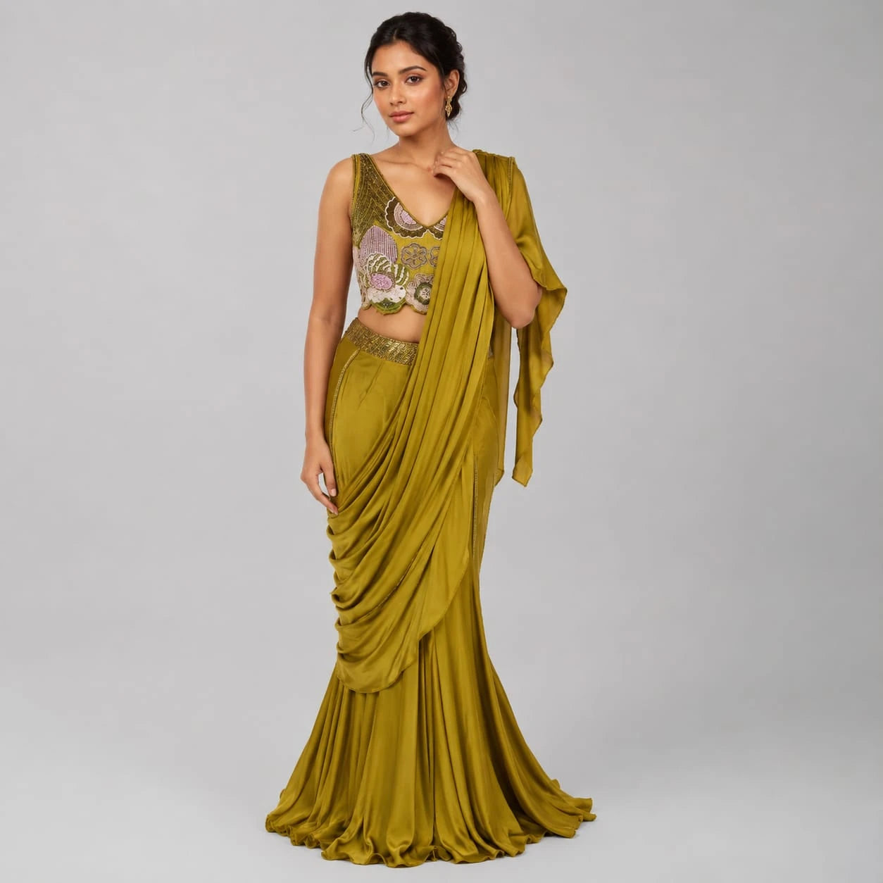 draped lehenga set