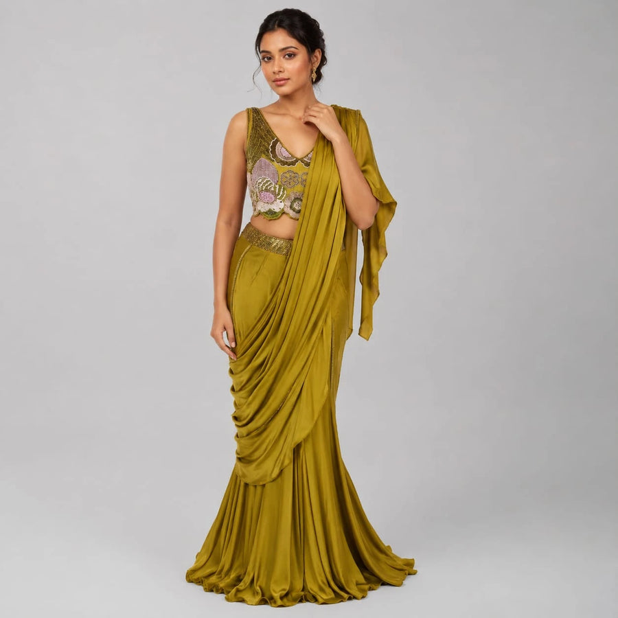 draped lehenga set