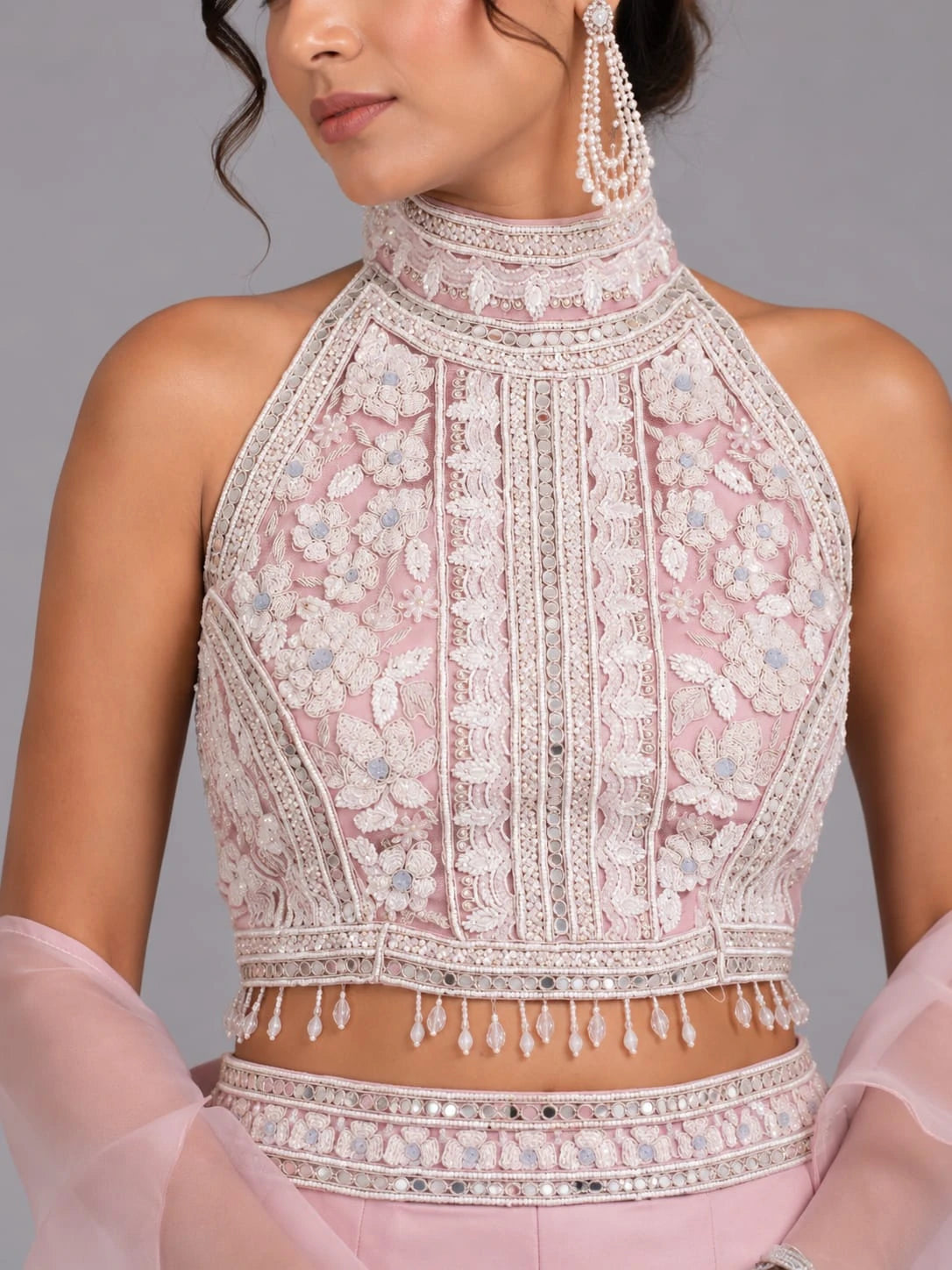 pink ruffle dupatta sharara