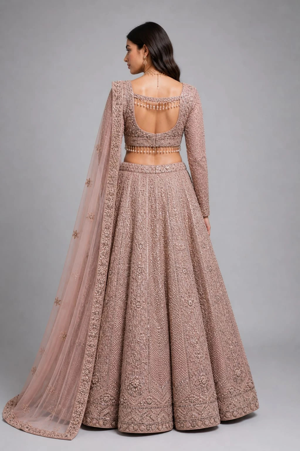 dusty pink lehenga