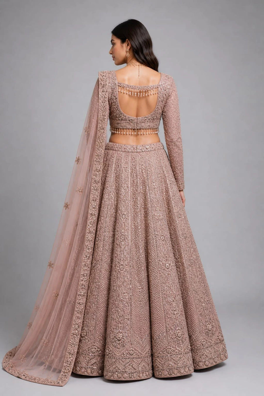 dusty pink lehenga