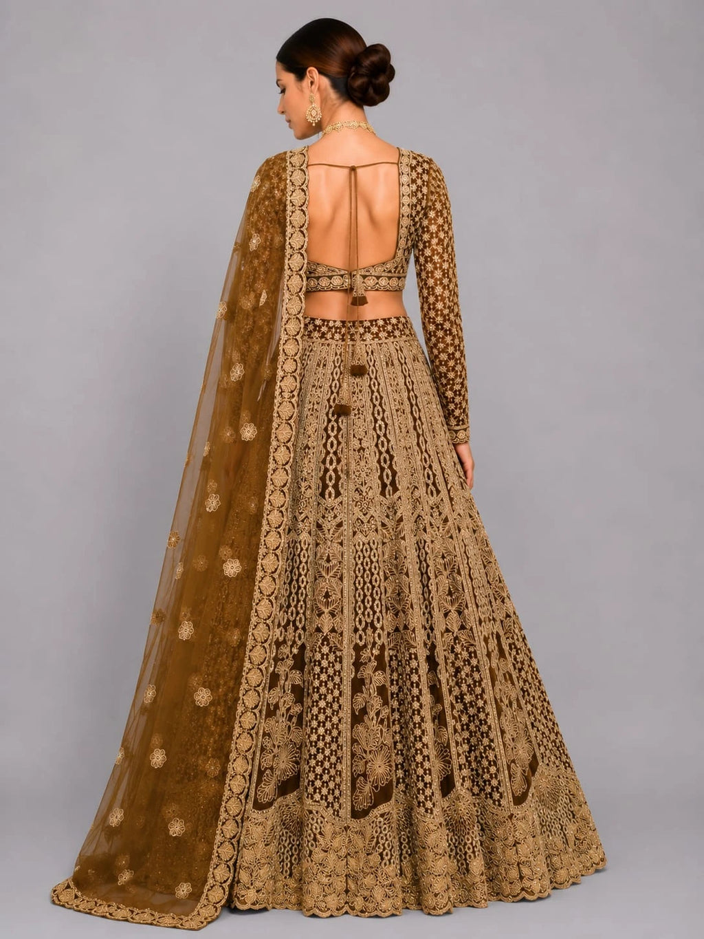 coffee brown lehenga