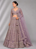 lavender flared lehenga