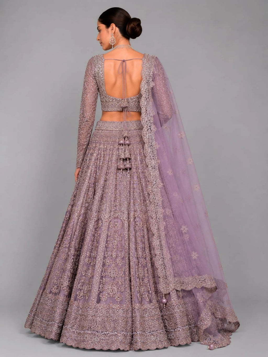 lavender flared lehenga