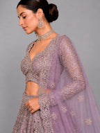 lavender flared lehenga