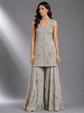 sky blue ethnic sharara