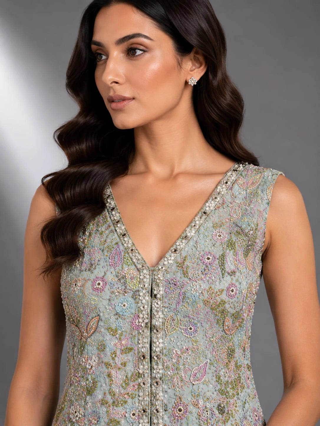 sky blue ethnic sharara