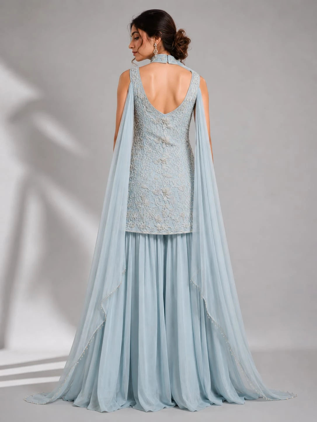 sky blue ethnic wear