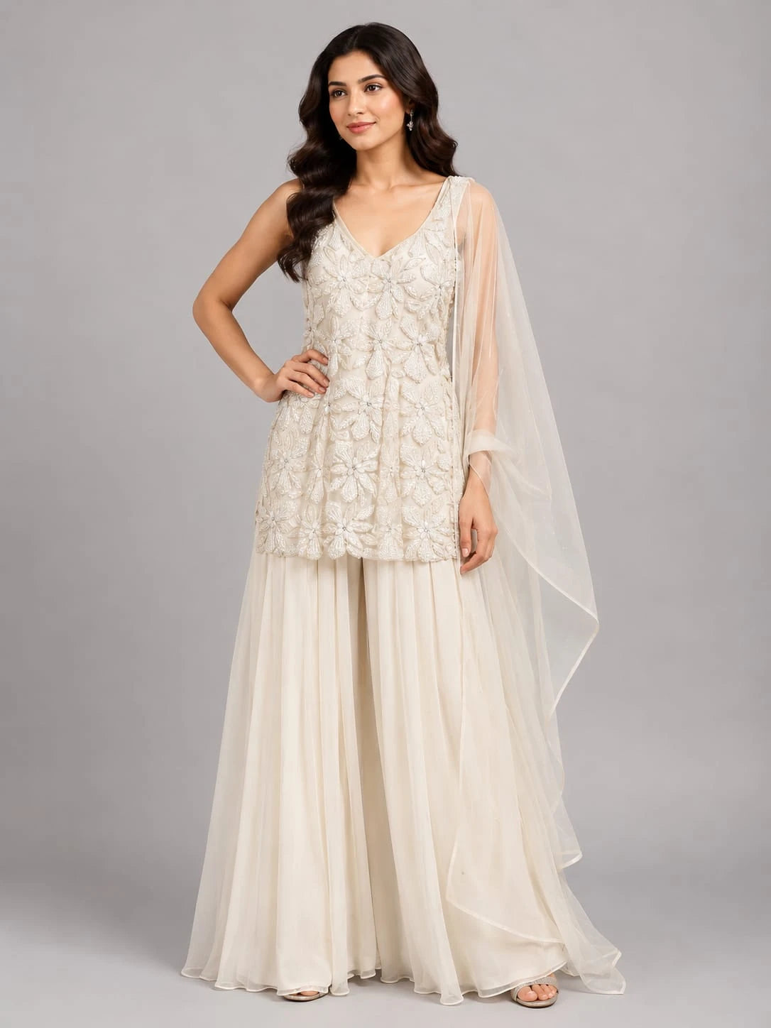 ivory ethnic outfit