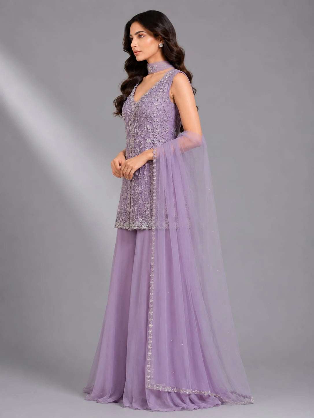 lavender ethnic wear