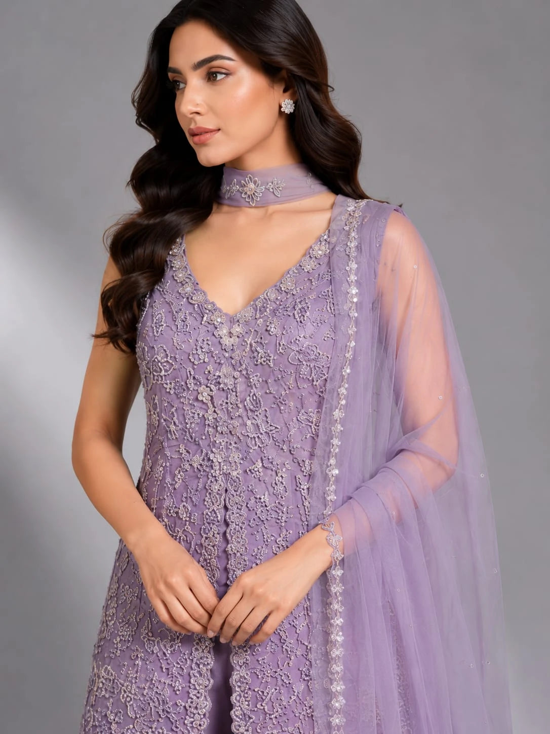 lavender ethnic wear
