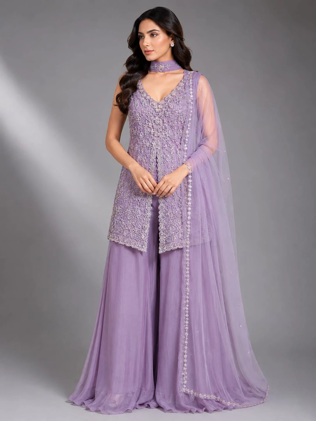 lavender ethnic wear