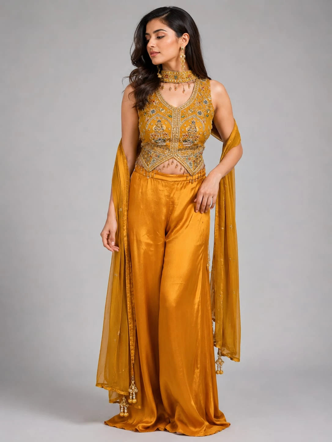 mustard ethnic wear