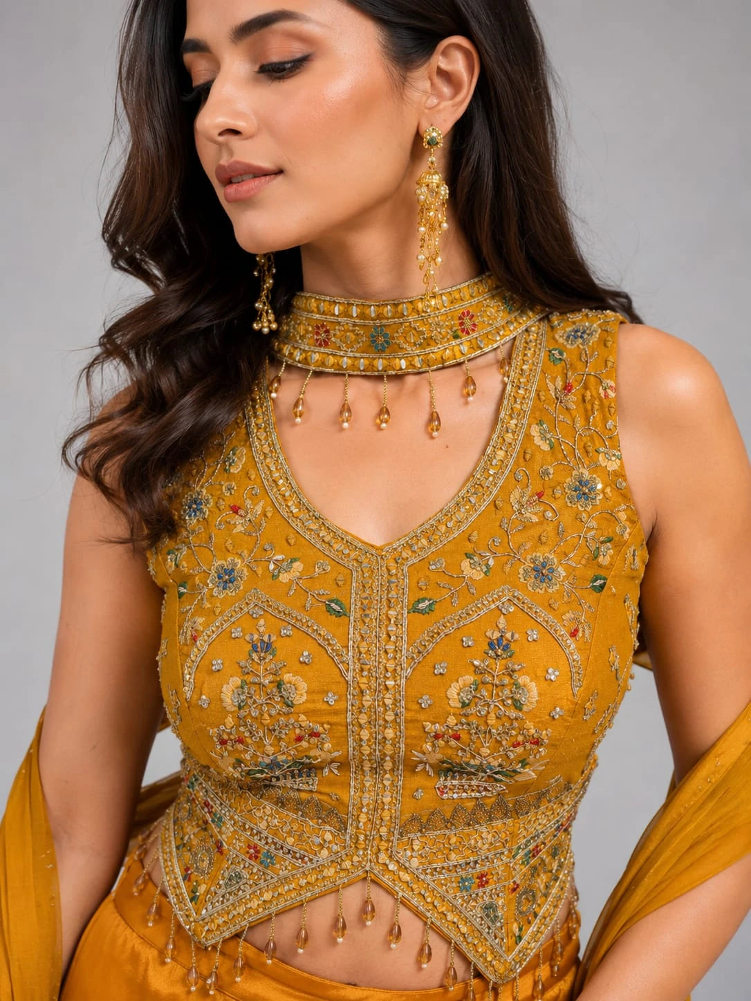 mustard ethnic wear