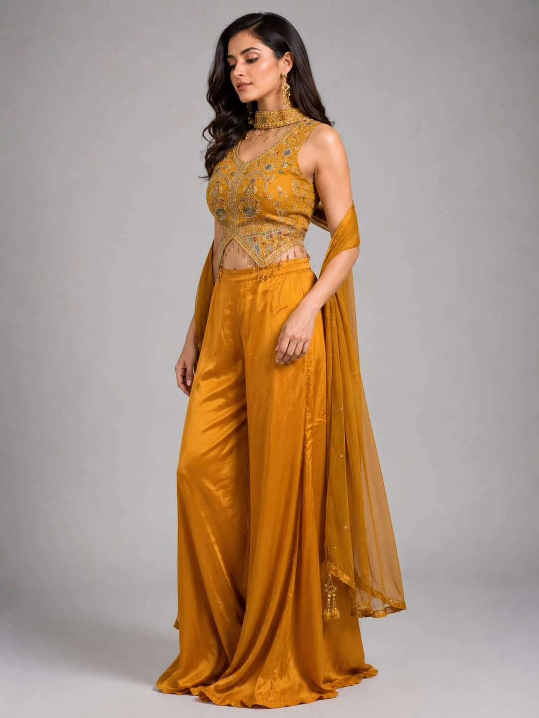 mustard ethnic wear