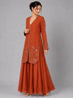 rust skirt set