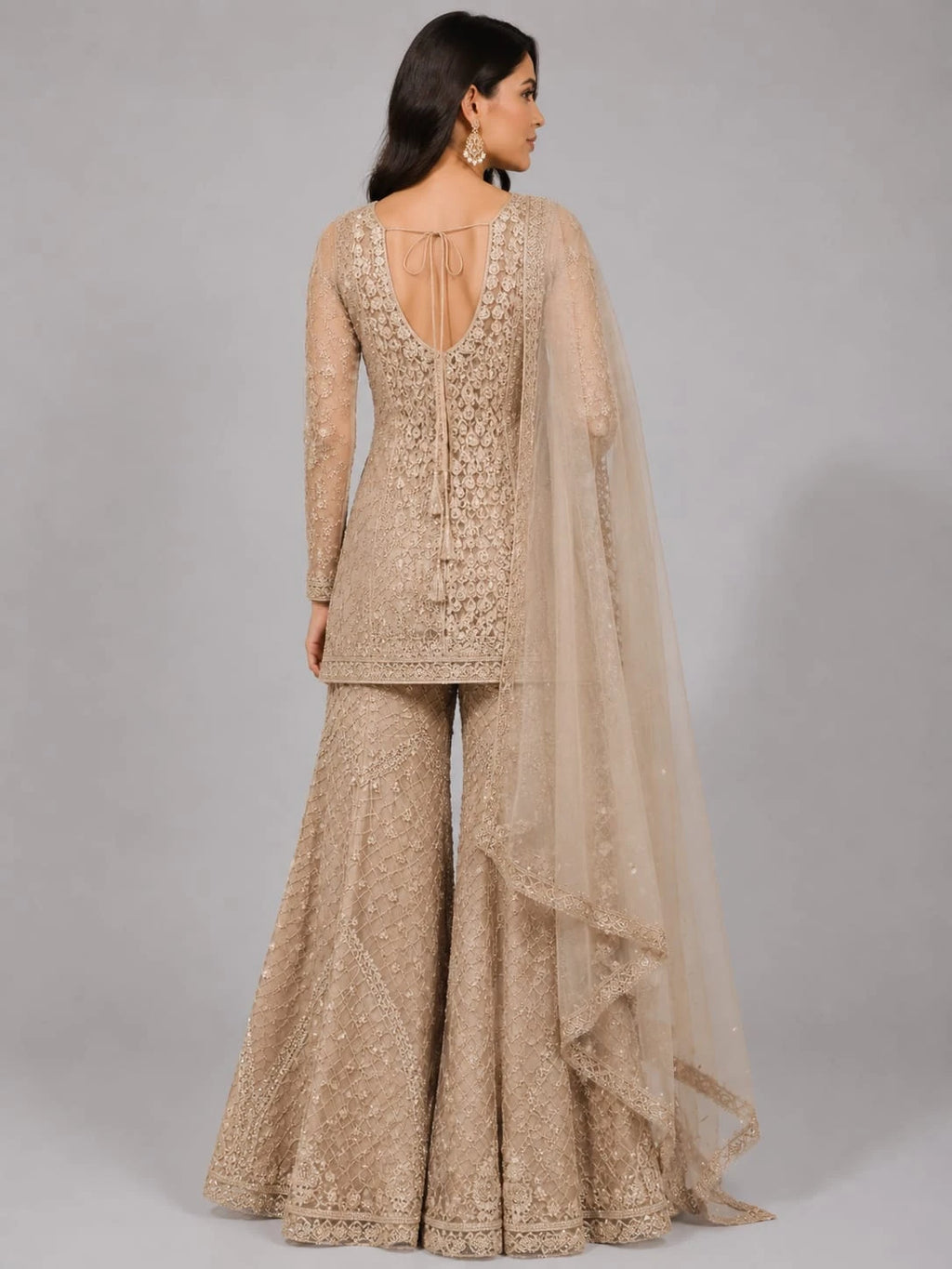 gold designer sharara set