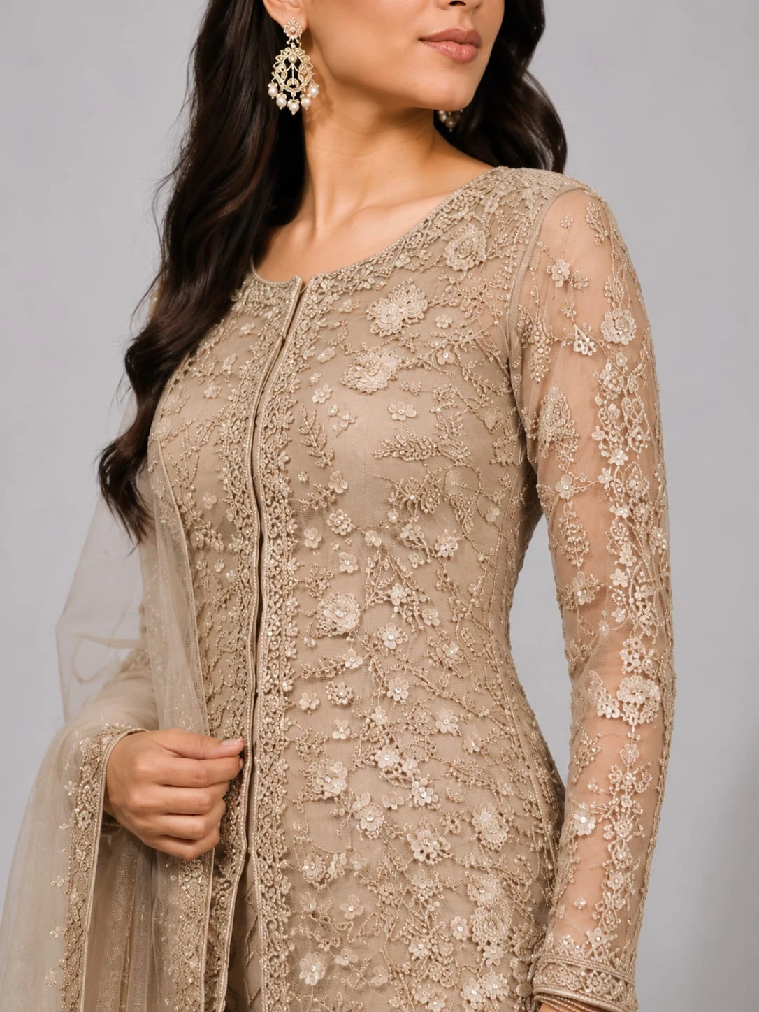 gold designer sharara set