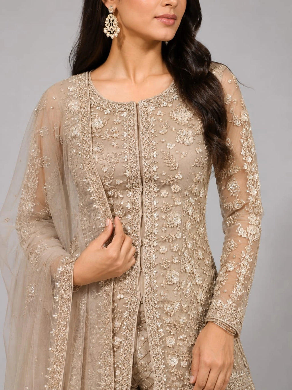gold designer sharara set