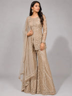 gold designer sharara set