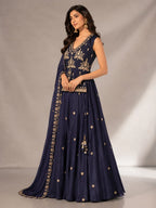 blue festive lehenga set