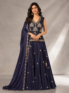 blue festive lehenga set