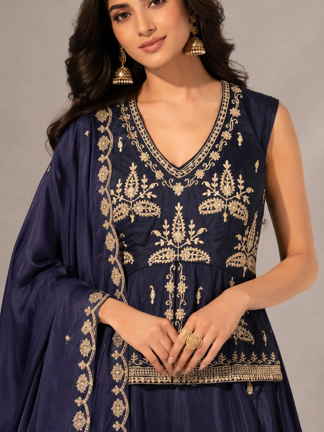 blue festive lehenga set