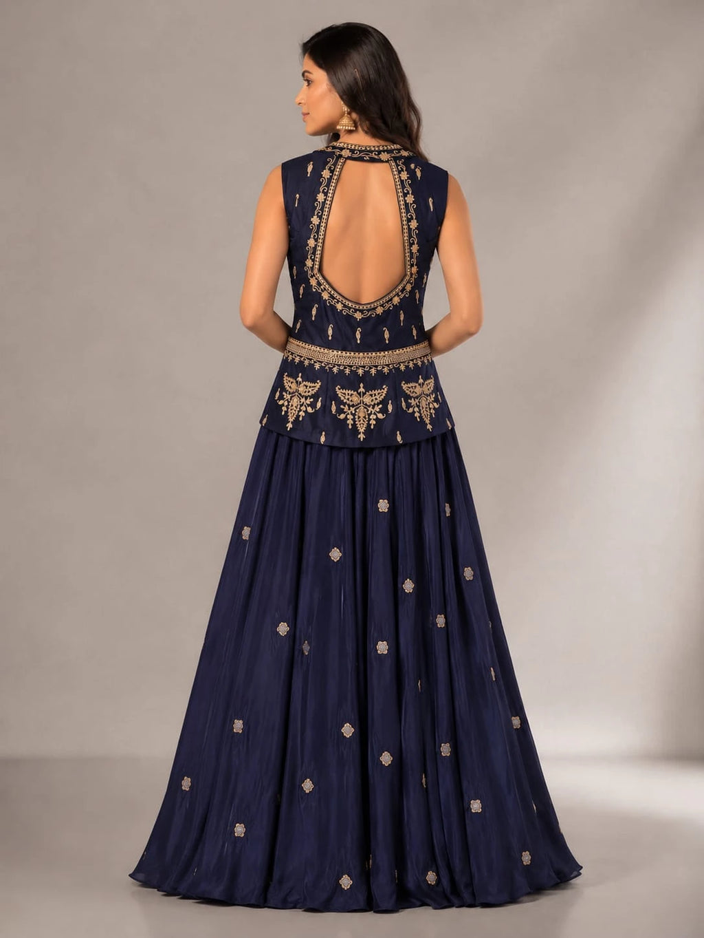 blue festive lehenga set