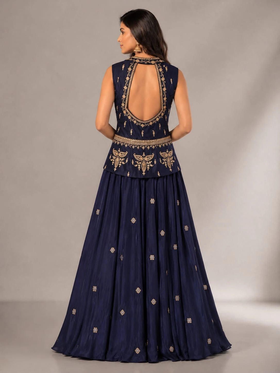 blue festive lehenga set