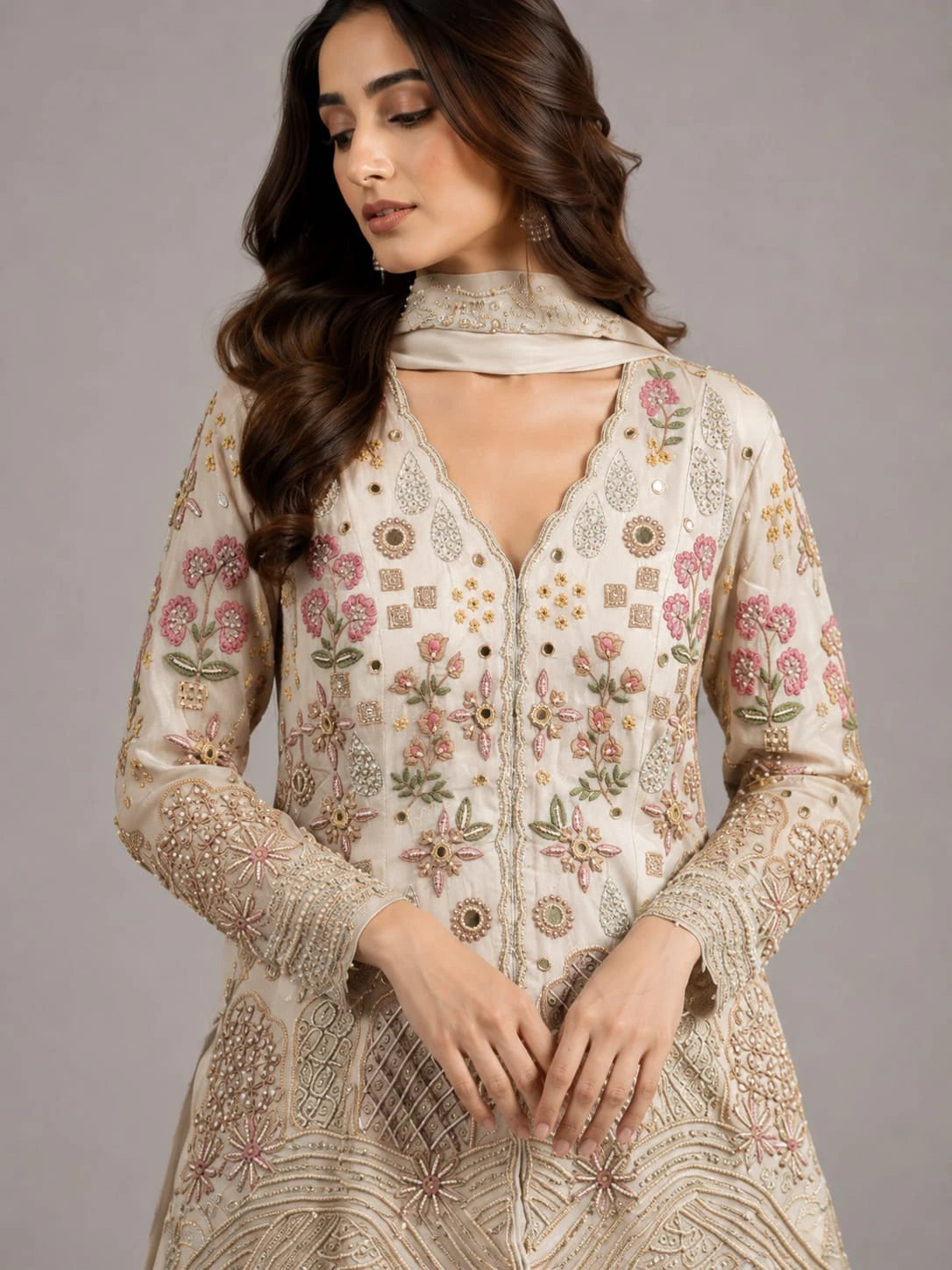 ivory gold sharara set