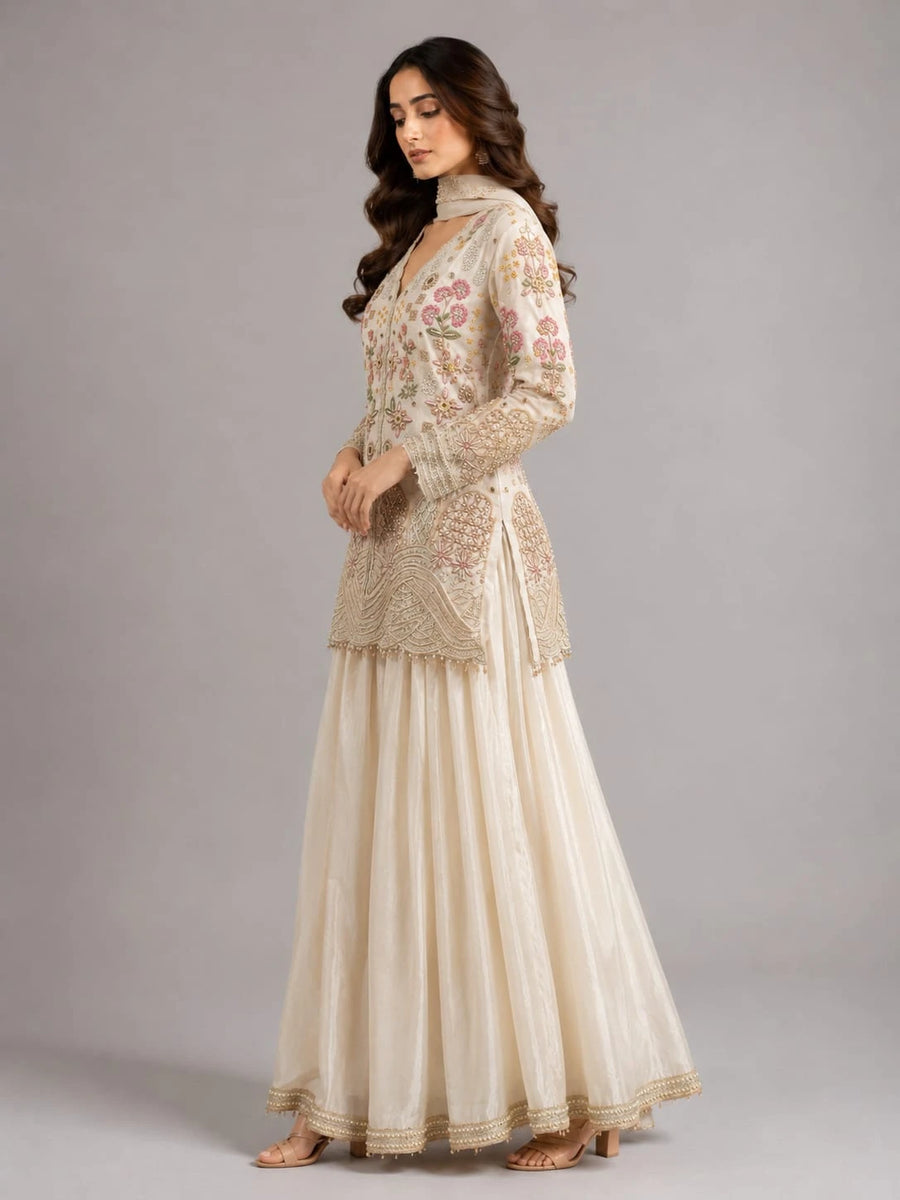 ivory gold sharara set