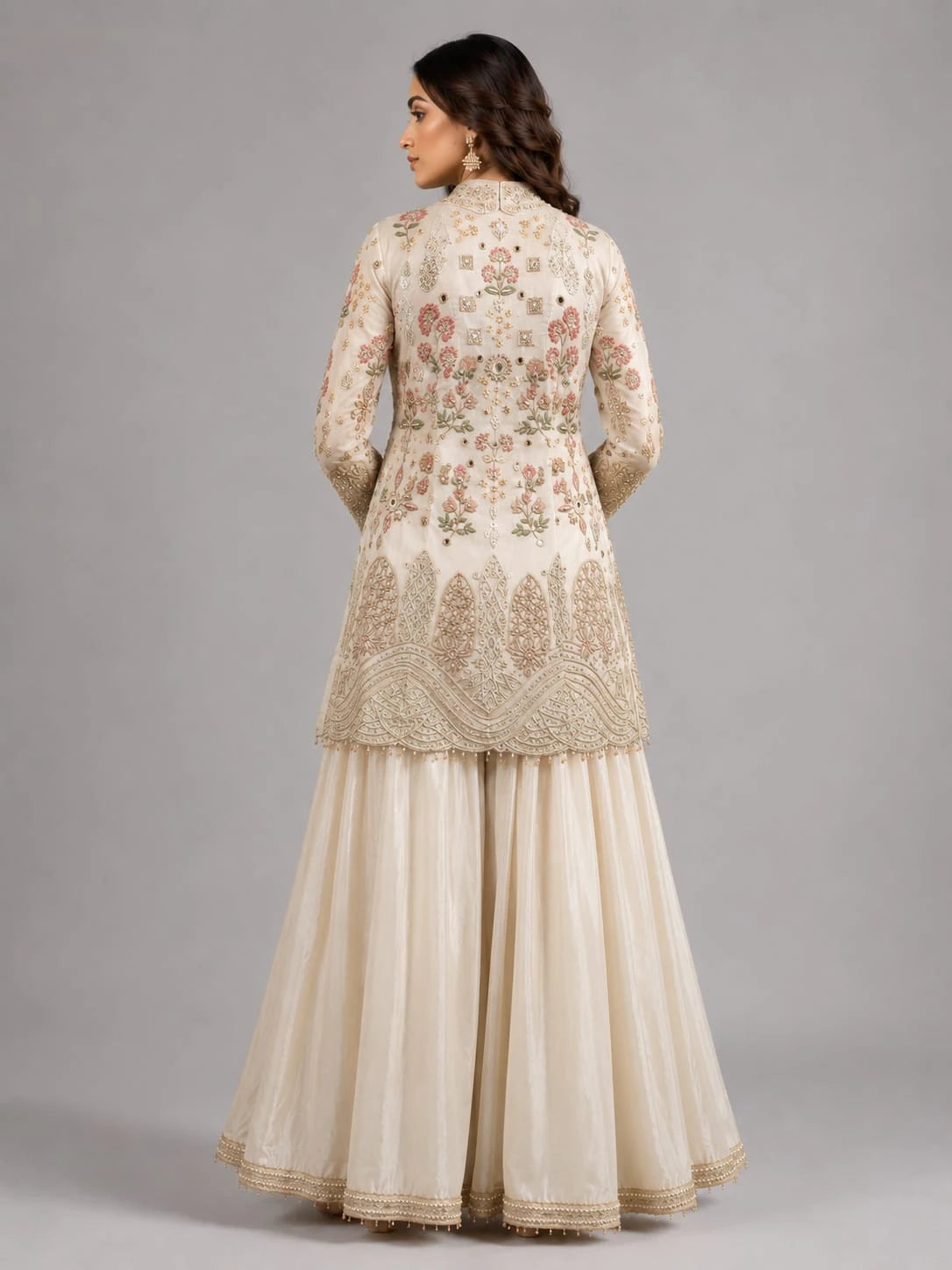 ivory gold sharara set