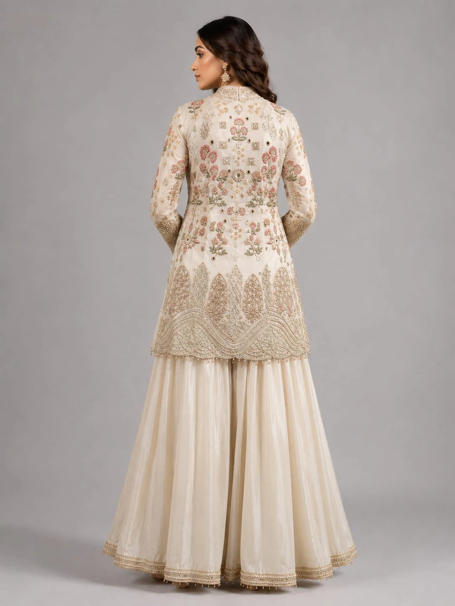 ivory gold sharara set