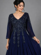 blue anarkali gown