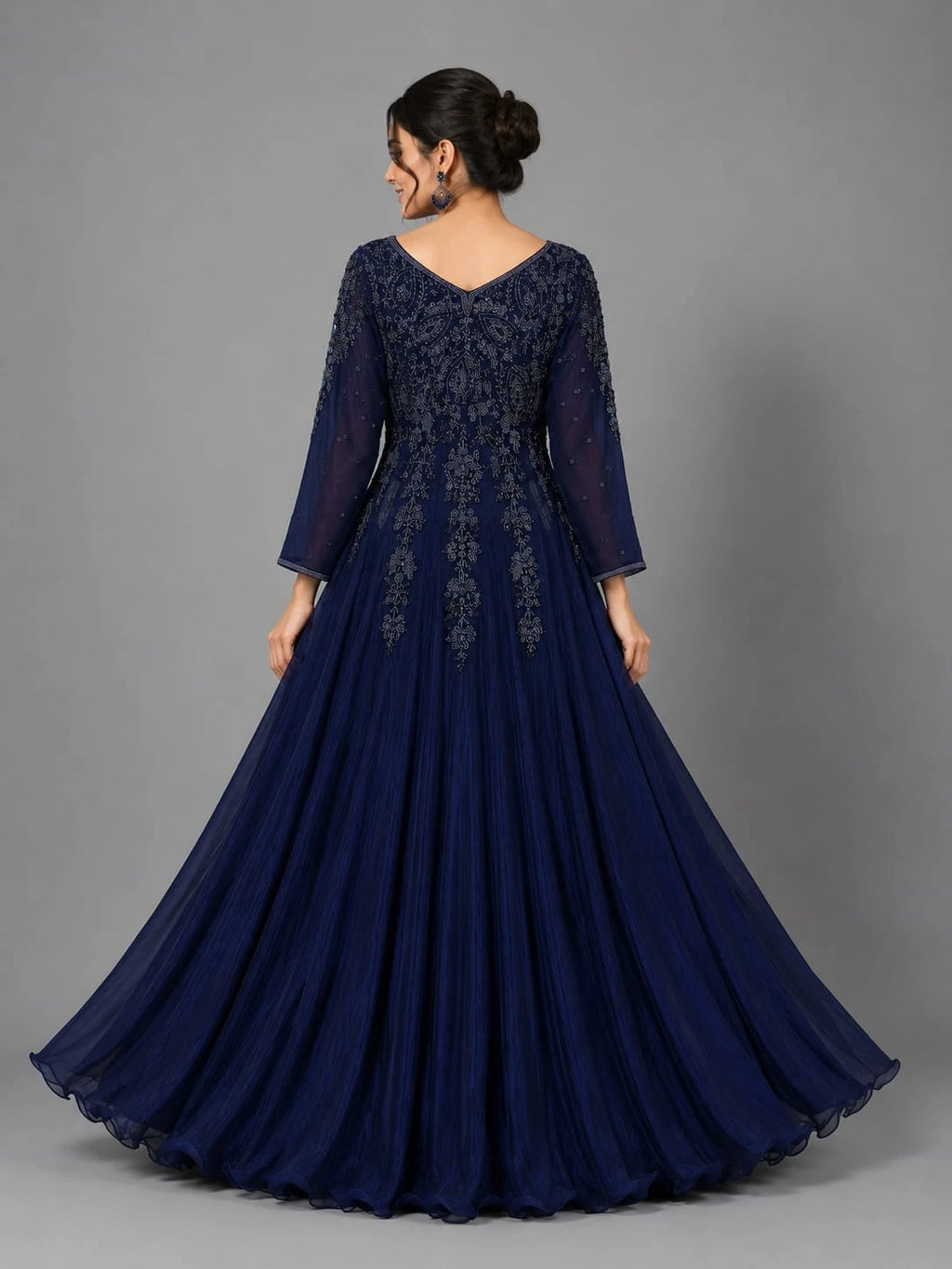 blue anarkali gown