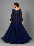 blue anarkali gown