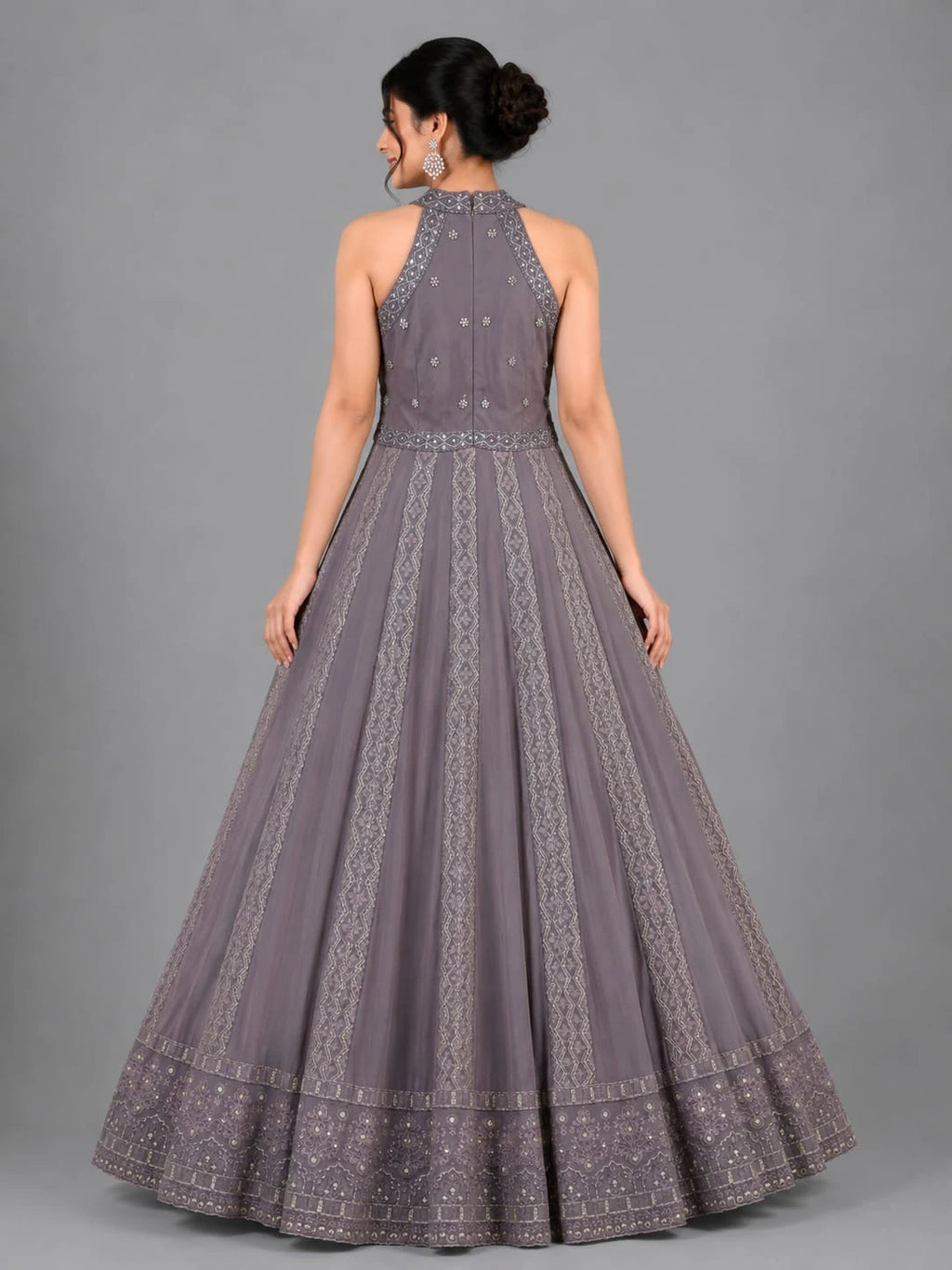 halter neck anarkali