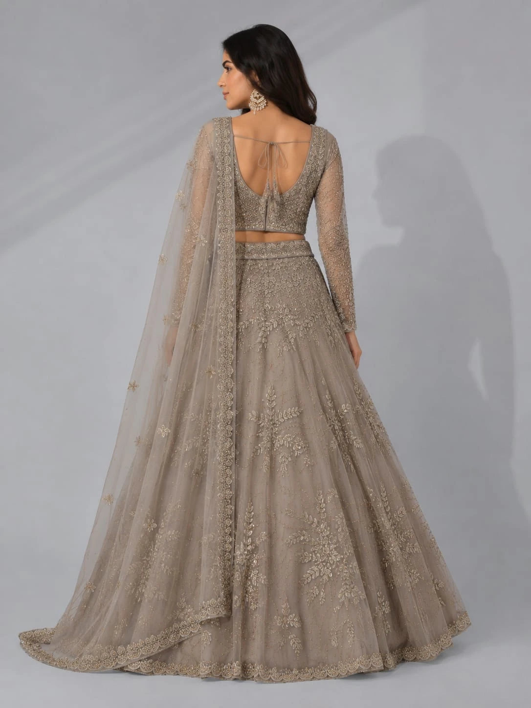 smoky grey lehenga