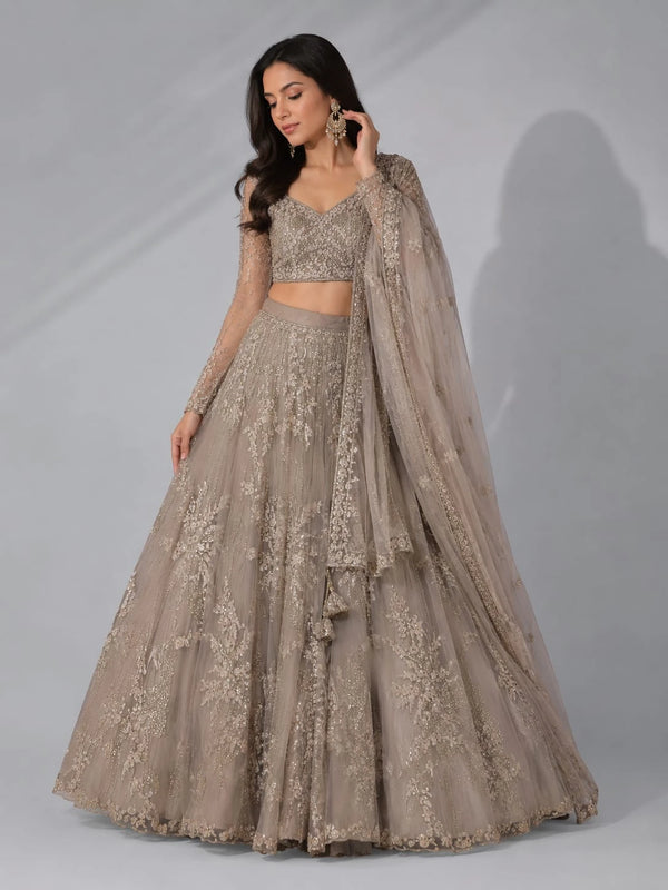 gold embroidered lehenga set