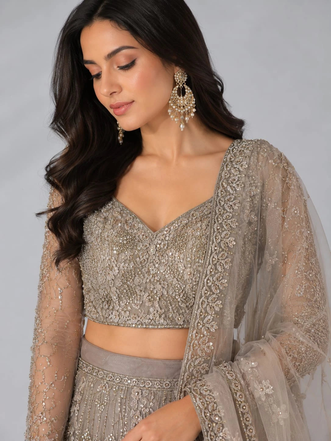 gold embroidered lehenga set
