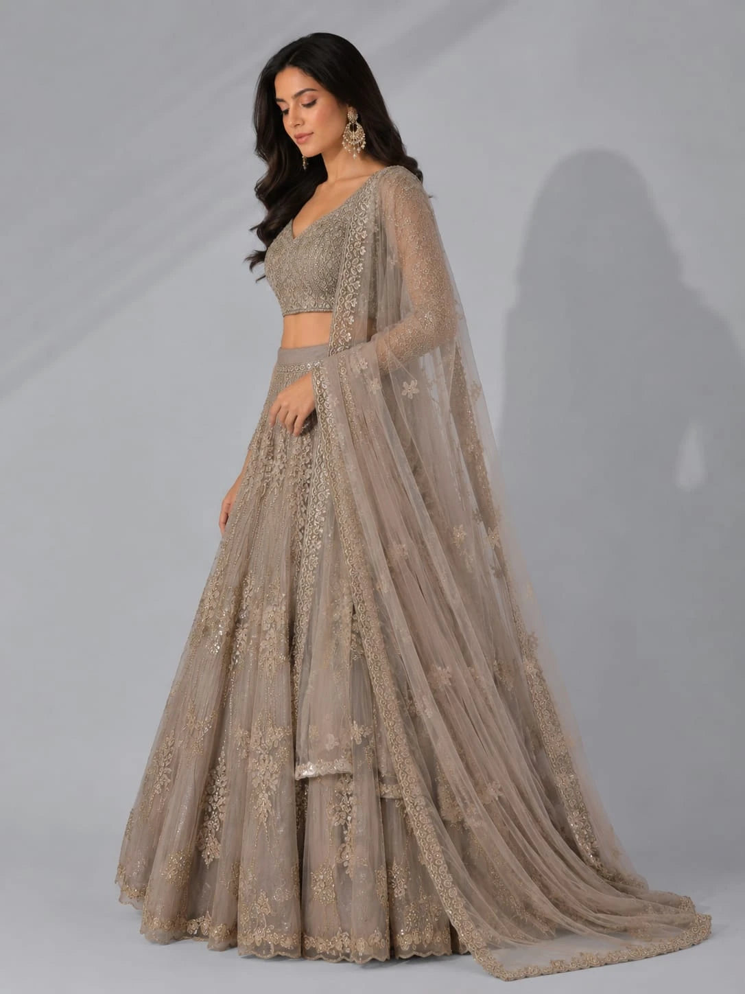 gold embroidered lehenga set