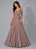 rose copper lehenga