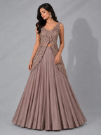 rose copper lehenga