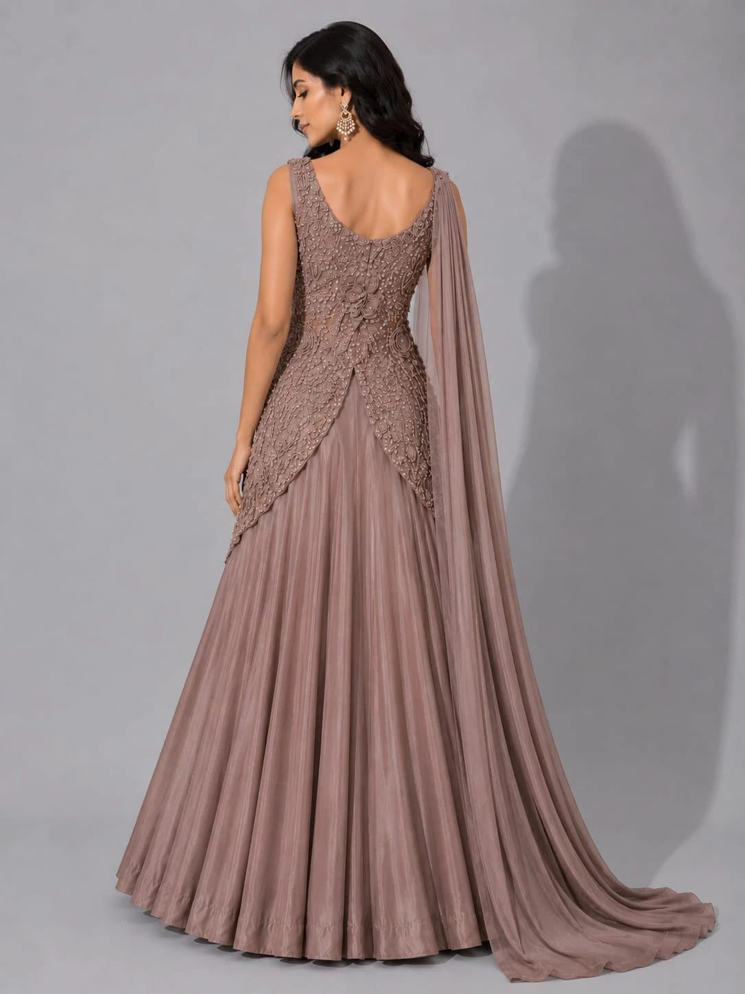 rose copper lehenga