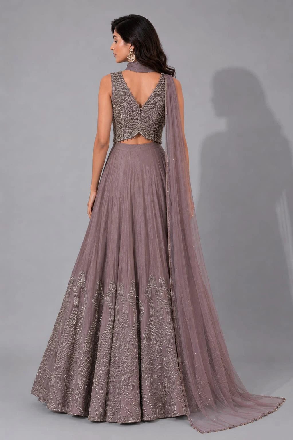 dusty mauve lehenga