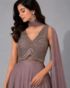 dusty mauve lehenga